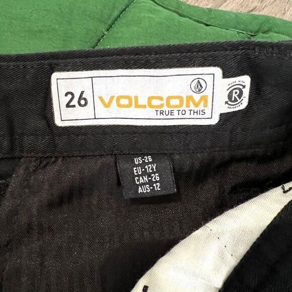 Volcom Boys 26 Youth 12 Black Chino Shorts - Picture 4 of 5